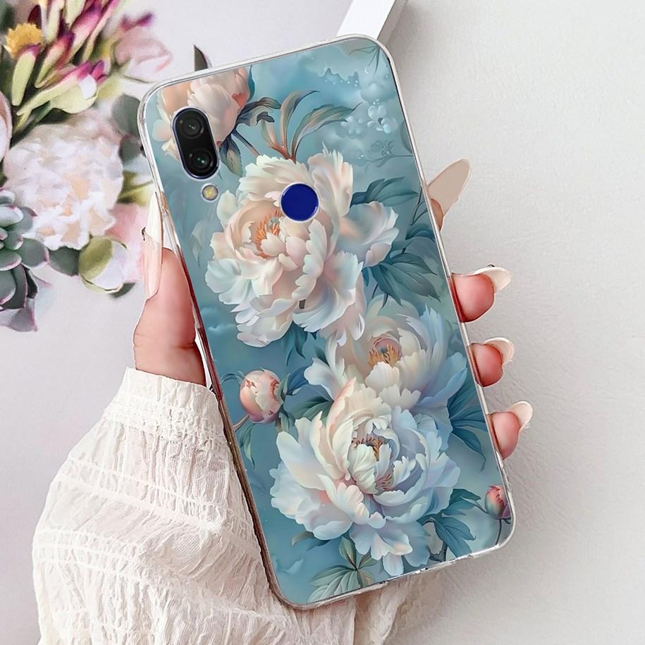 For Xiaomi Redmi 7A Case Popular Flower Marble Soft Slim Funda Protective Cover For Xiaomi Redmi Note 7 Pro Note7 Redmi 7 Bumper