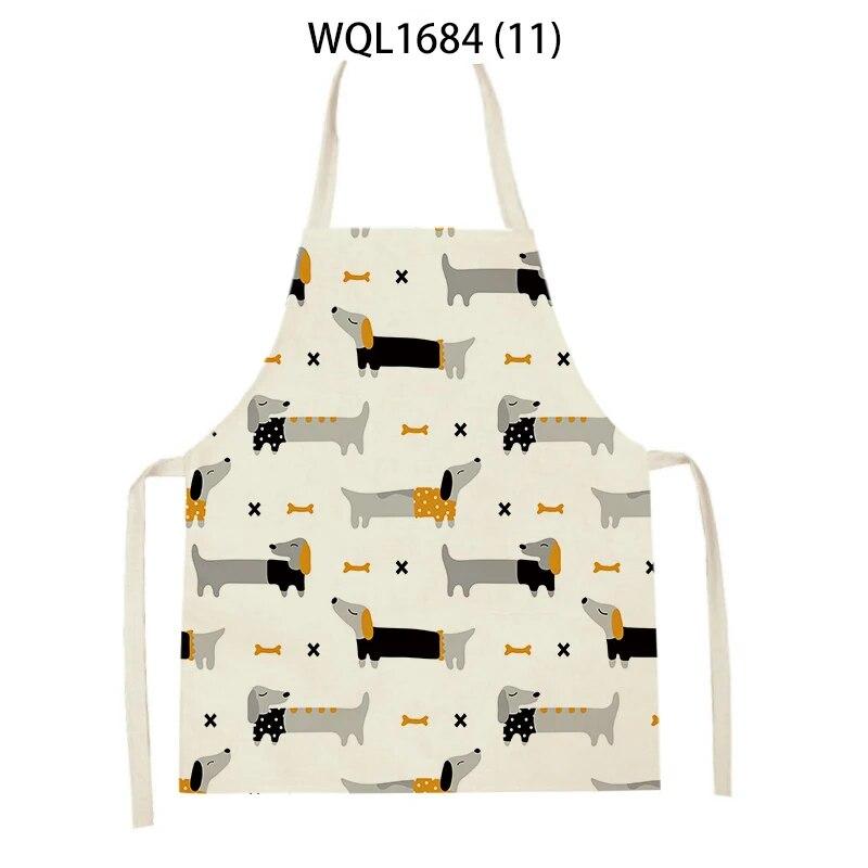 Jezevčík zvířecí potisk Kuchyňská zástěra Muži a ženy Bez rukávů Roztomilý pes Povlečení Zástěra Domácí úklid Kavárna Pečicí doplňky Bryndáček