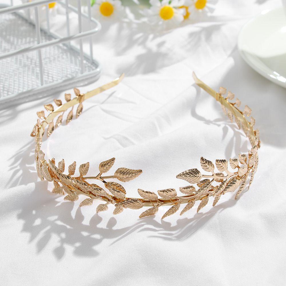 Tiara Kopfschmuck Brautjungfer Metall Goldblatt Braut Stirnbänder Blätter Haarbänder Hochzeit Haar Krone