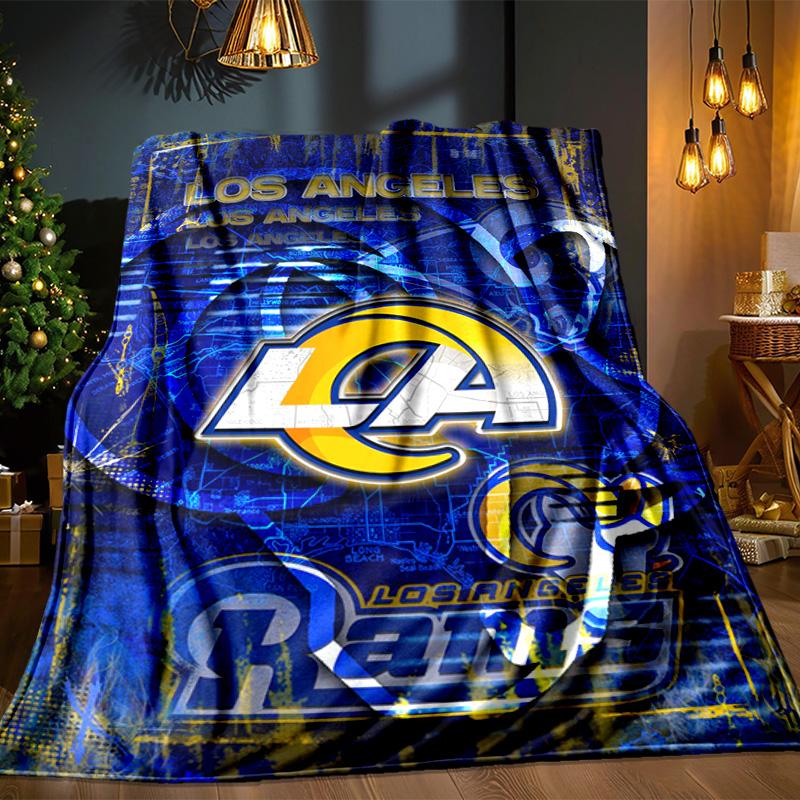 Los Angeles Rams Design Blanket Outdoor Flannel Blanket for Camping, Hiking, Garden Parties, Picnic Essentials,gift for Family and Friends