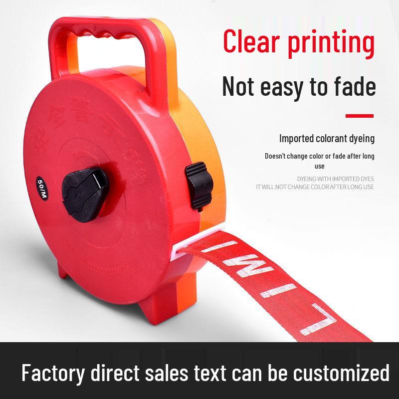 Thickened Red Alert Retractable Canvas Safety Tape for Construction Sites