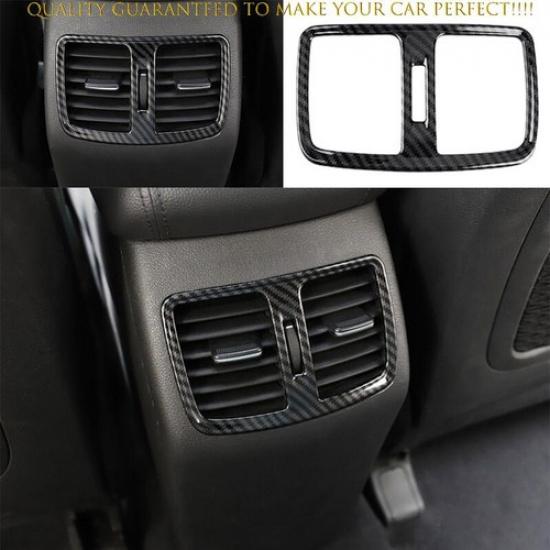 For Hyundai Tucson 2016-2018 Steel Carbon Fiber Rear Air Outlet Vent Frame Trim
