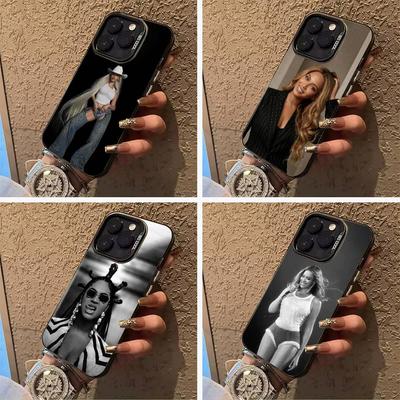 Music legend-B-Beyoncé Phone Case For iPhone 17,16,15,14,13,12,11 Plus Pro Max Colored Silver Phone Case