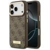 Pouzdro Guess 4G Logo Plate Magsafe Pro iPhone 17 Pro Hnědé
