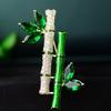 Chinese Style Gentleman Bamboo Green Dripping Bamboo Pin Temperament Simple High-end Men's and Women's Guochao Brooch Commuter Style