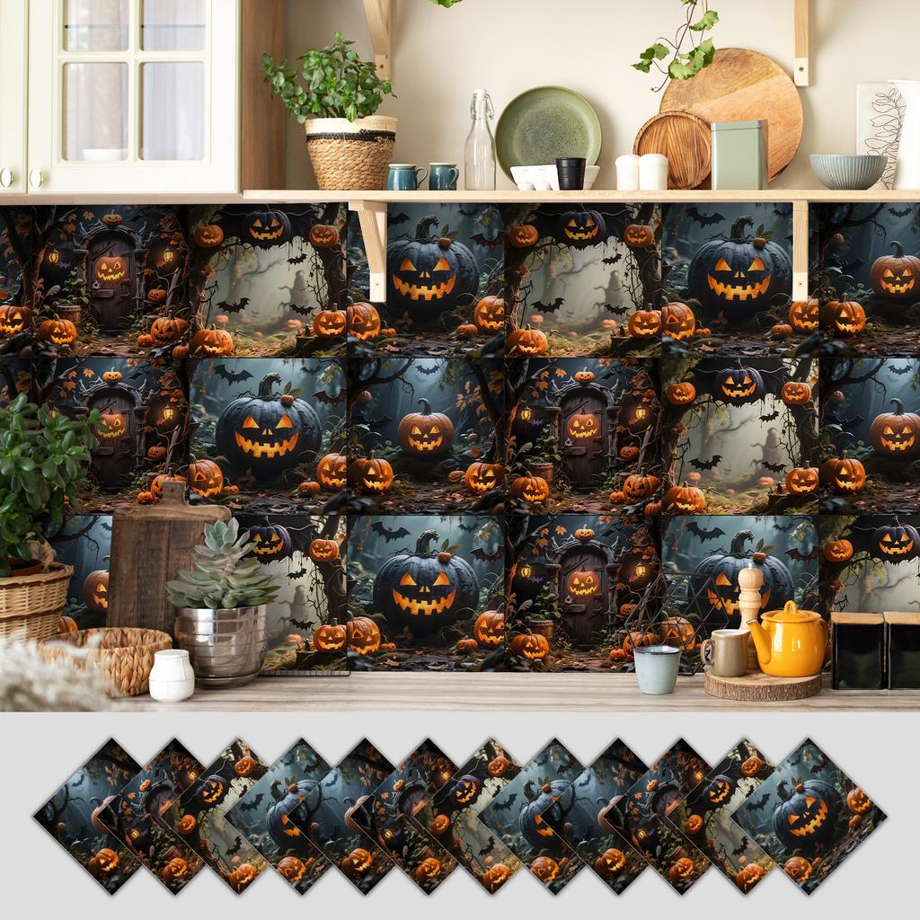 12 Self-adhesive Kitchen Waterproof and Oil-proof Wall Stickers, Bathroom Wall Decoration Renovation, Beautification Strong Wallpaper Stickers