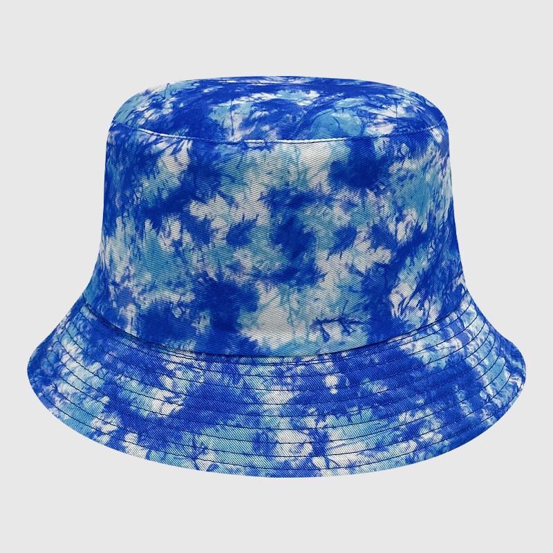 Neutral Summer Tie Dye Printed Fisherman Hat Outdoor Breathable Hat Sunshade