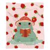 Cartoon Frog Mushroom Blanket Lovey Green Animal Flannel Throw Blankets for All Season Botanical Plush Soft Bed Sofa Blanket