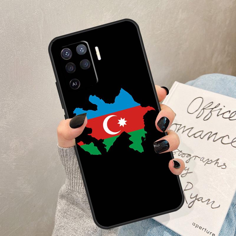 Azerbaijan Flag Case For Oppo A78 A98 A18 A38 A58 A60 A80 A40 A77 A57 A17 A74 A54 A94 A96 A76 A16 A15 A5 Pro