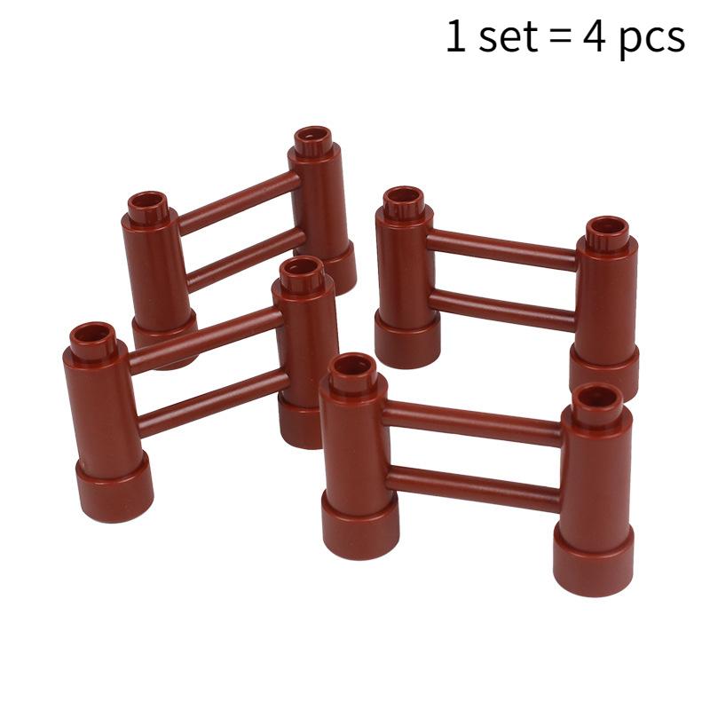 Big Building Block Accessories Train Track Traffic Signs Light Roadblock Parking Pole Fence Compatible Outdoor Series Kids Toys