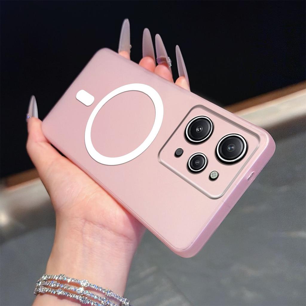 Frosted Semi Clear Magnetic Phone Case for Xiaomi Redmi 12 4G Soft TPU Shockproof Cover