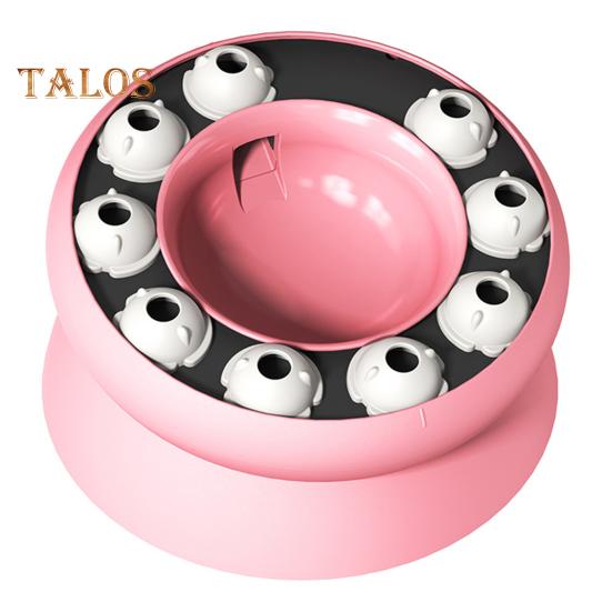 

Повільна годівниця. Миска для котів. Піднята головоломка. Іграшка-годівниця. Обертова інтерактивна миска для роздачі ласощів для домашніх котів. рожевий