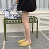 2025 spring and summer new fishing net hollow round head breathable light flat bottom half slippers women's fashion comfortable simple