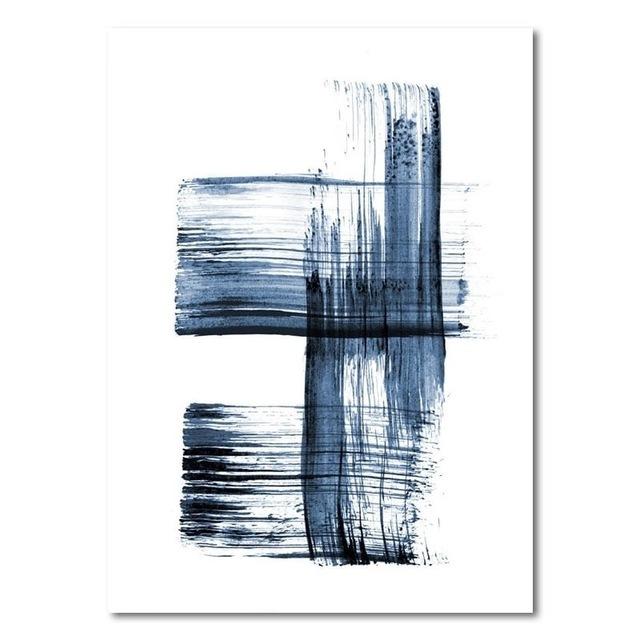 Abstraktes, modernes, minimalistisches Poster, blaues Graffiti, lässig, einfach, frisch, Druck auf Leinwand, Bild für Wohnzimmer, Schlafzimmer, Arbeitszimmer, Dekoration