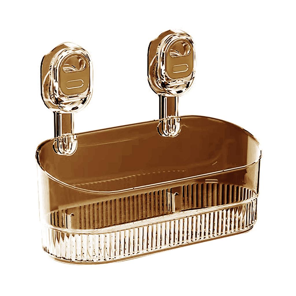 Heavy Duty Suction Cup Storage Box Wall Mount Bathroom Cosmetics Holder Transparent Shelf for Bathroom and Kitchen Use