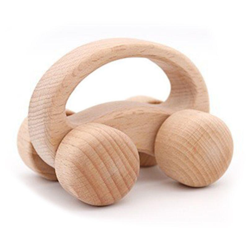Babies' Climbing and Grasping Safety and Environmental Protection Paint-Free Beech Molar Toy Wooden Car Children's Educational