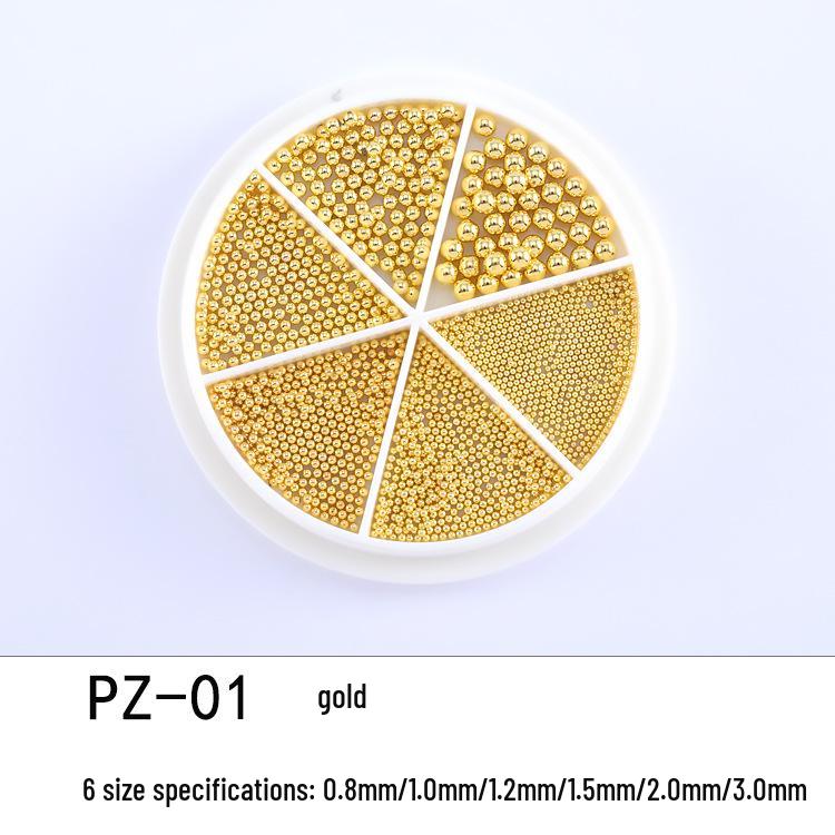 6-Grid Mixed Metal Nail Art Steel Balls Turntable