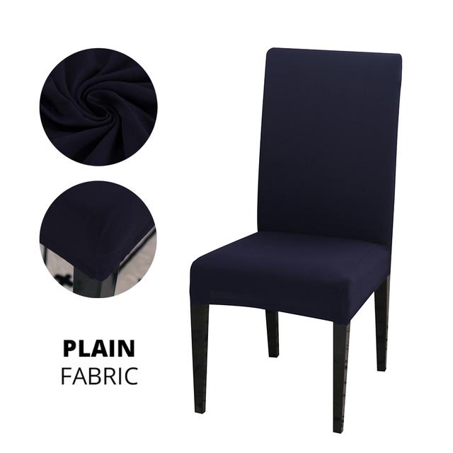 Ensfarget Stoltrekk Stretch Spandex Slipcover Protector For Kjøkken Stol Sete Hotell Bankett Bryllup Spisestue 1 /2 /4 /6 Stk
