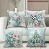 Christmas Floral Patterned Decorative Throw Pillows Polyester pillowcase, sofa decorative cushion cov Headboard Pillow