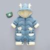 Newborn Baby Fleece-Lined Autumn/Winter Romper - Thick Cotton Crawling Suit