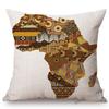 Nordic Africa Map African Tribe Designs Home Decorative Sofa Pillow Case Cotton Linen Wild Life Animal Office Chair Pillow Cover