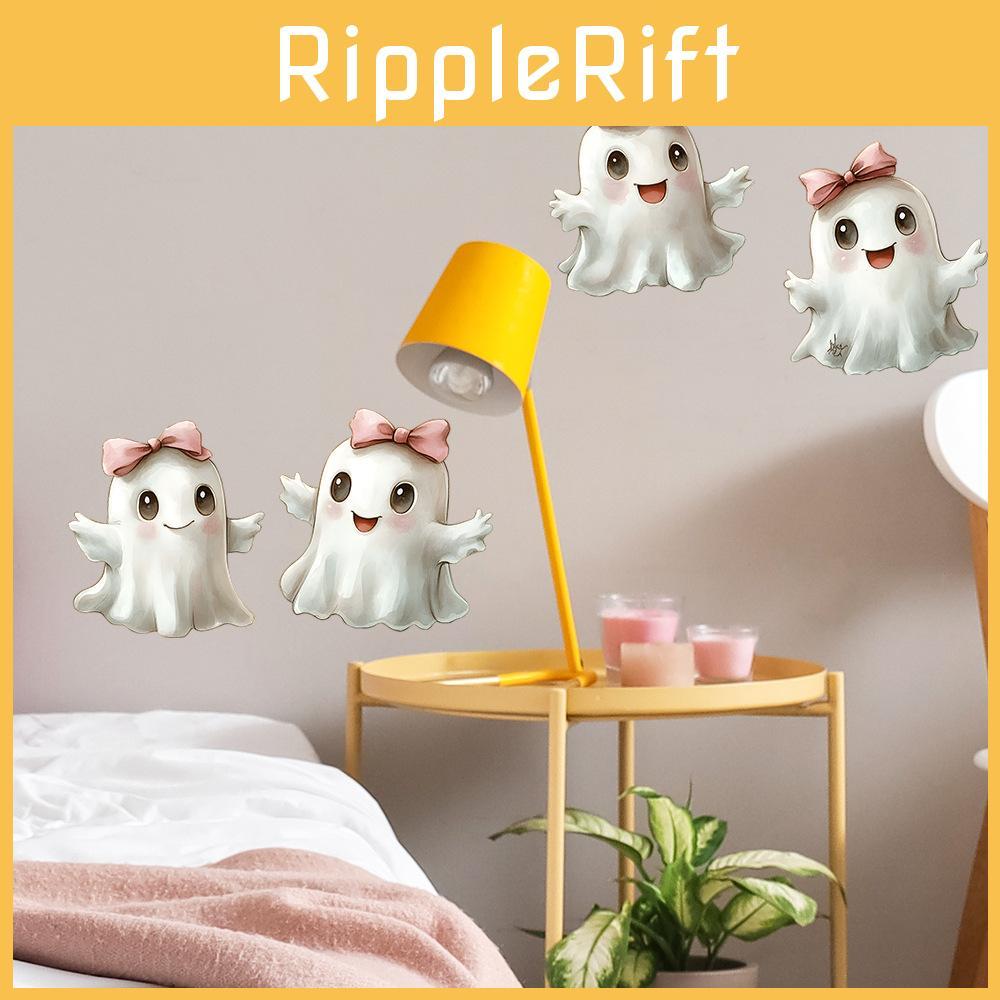 Cute Ghost With Bow Tie On Halloween For Bedroom Home Decoration Stickers