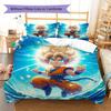 Son Goku Pattern Bedding,Quilt Set Quilt Cover Pillowcase Home Birthday Gift (1 * duvet cover + 2 * pillowcase, without core)