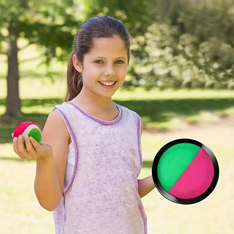 Sticky Ball Toys - Outdoor Games, Beach Toys, Throwing and Ball Set with 2 Rackets and 1 Ball, Easter Gift