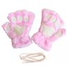 Women Cat Paw Gloves Cute Fuzzy Warm Half Finger Gloves Winter Plush Animal Paw Gloves for Girls Teens Cosplay Costume Parties Daily Wear