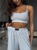 Trendy Women's Two-Piece Sling Vest & Wide-Leg Pants Set