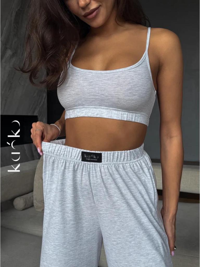 Trendy Women's Two-Piece Sling Vest & Wide-Leg Pants Set