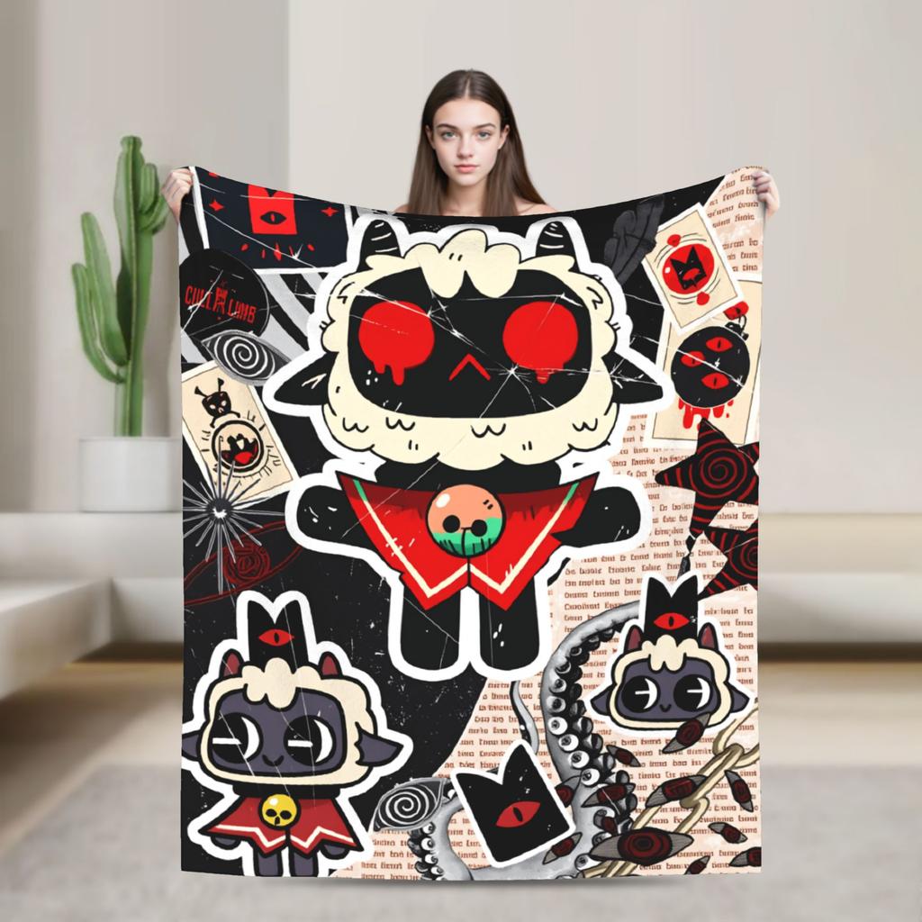 Cult of the Lamb Warm Soft Blankets Picnic Plush Throw Blanket Fashion Home Decor Flannel Bedspread Sofa Bed Cover