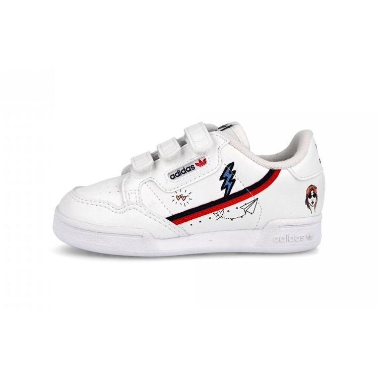 

Adidas Originals Continental 80 Cf Low top Skateboard Shoes White Red Infant And Toddler FX6071 25