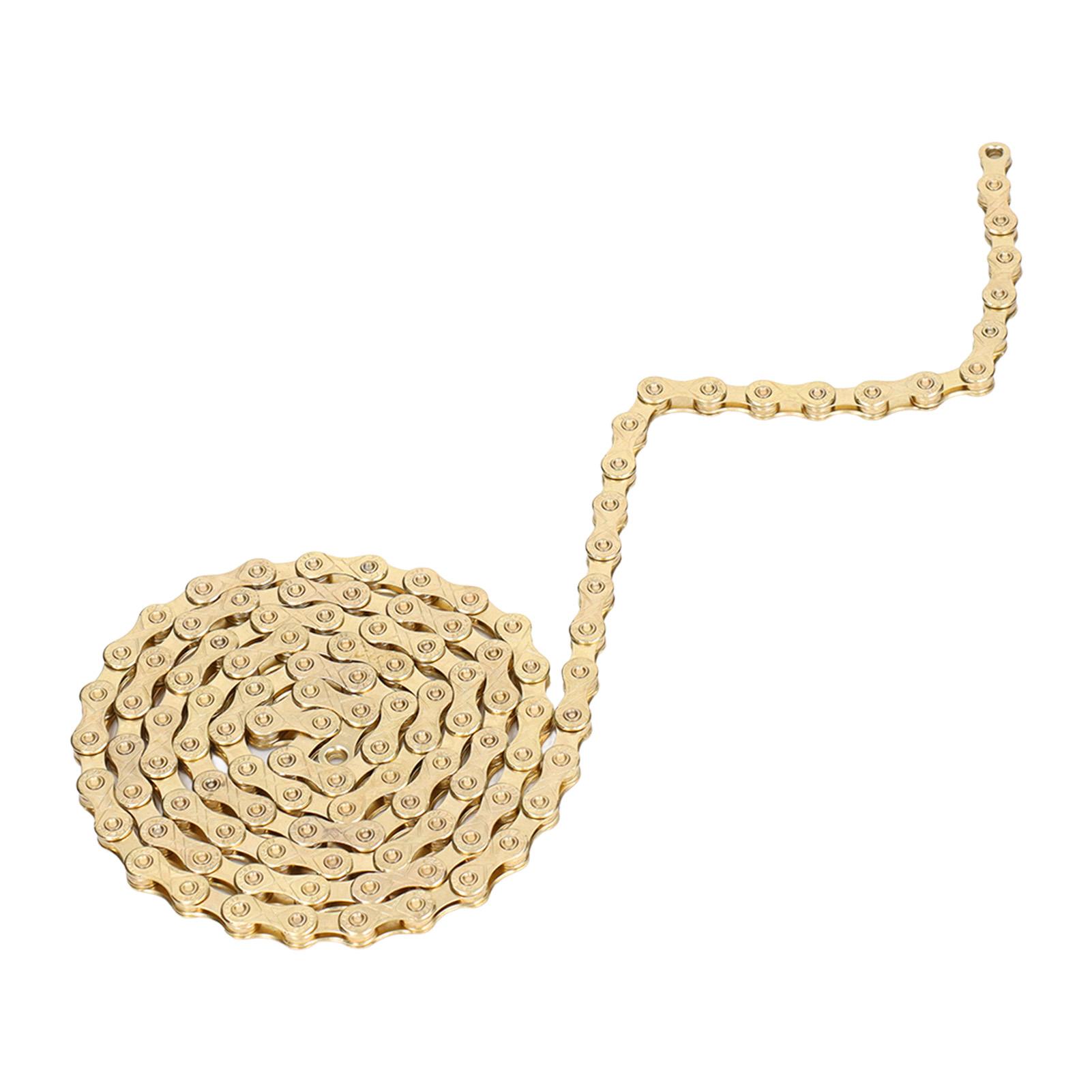 

Mountain Bike 11 Speed Chain Gold Electroplate Rustproof High Performance Bike Chain with Hook and