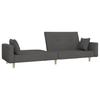 vidaXL Schlafsofa 2-Sitzer mit 2 Kissen Dunkelgrau Stoff
