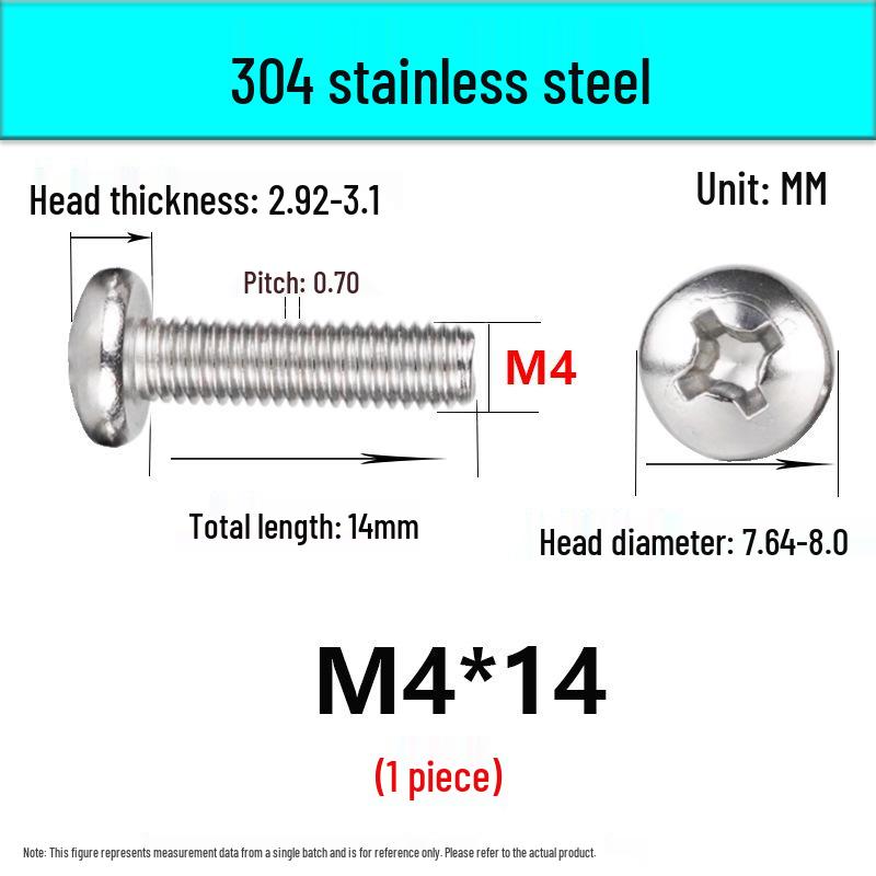 In-Stock 304 Stainless Steel Phillips Pan Head Machine Screw GB818