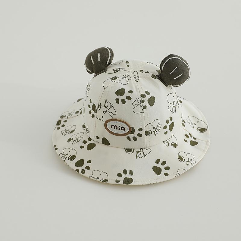 2026 Spring Unisex Korean Baby & Small Dog Cartoon Bucket Hat - Cute Sun Protection Fisherman Style