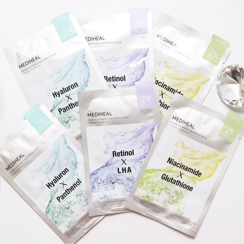 

MEDIHEAL Derma Synergy Wrapping Mask Sheet (Зволоження / Догляд за порами / Догляд за плямами) 4P 3 варіанти на вибір Teatree x Cica