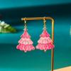 Christmas Rhinestone Star Pink Enamel Xmas Tree Drop Earrings Lovely Holiday Dangle Jewelry For Women Men Party Gift Accessories