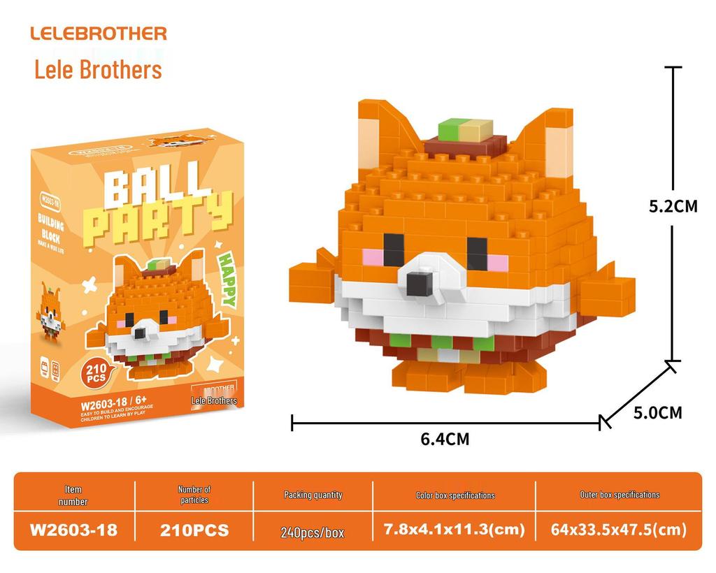 Lele Brothers W2603 Animal Egg Doll Micro Building Blocks for Children's Day Gift