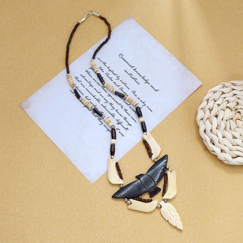Retro Indian style yak bone handmade short necklace men and women original personality Tibetan performance jewelry