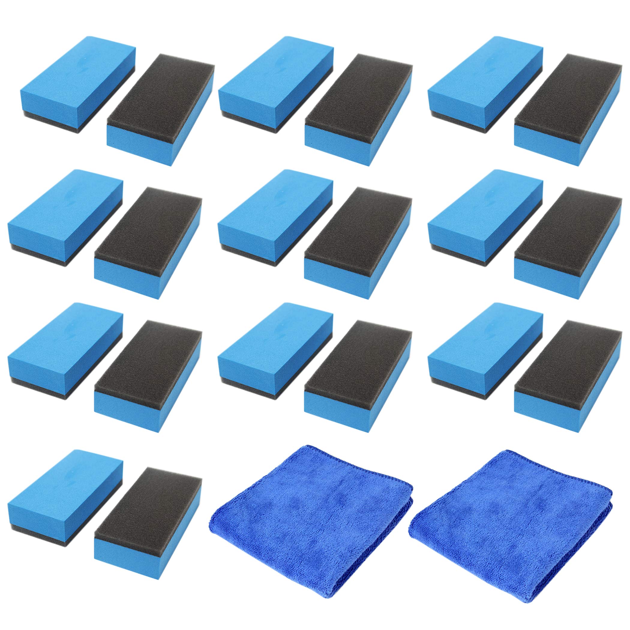 

nullie Coating Agent Application Set (22 pieces): 2-layer sponge, vertical cloth, for automotive and bathroom use.