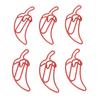 100 PCS Red Color Pepper Shaped Cute Decorative Paper Clip with Transparent Box for Office