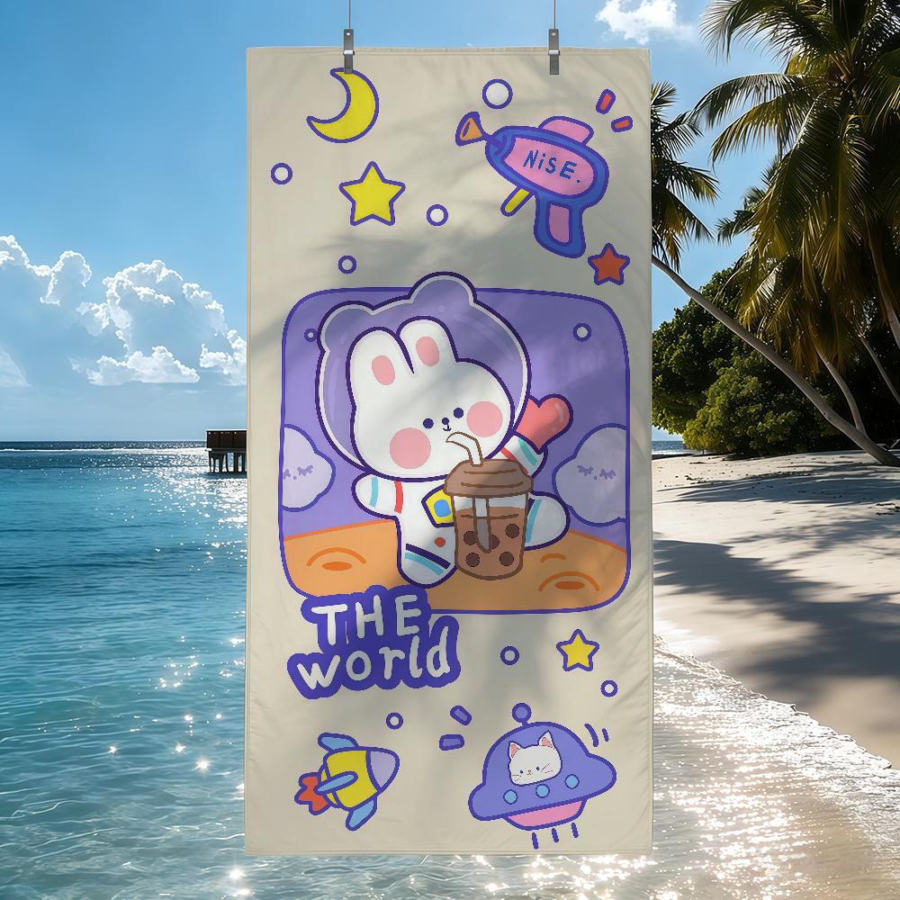 Cute Mongmong Rabbit Cartoon Towel Quick Drying Beach Towels Are Suitable For Swimming Pools Camping Yoga And The Gym