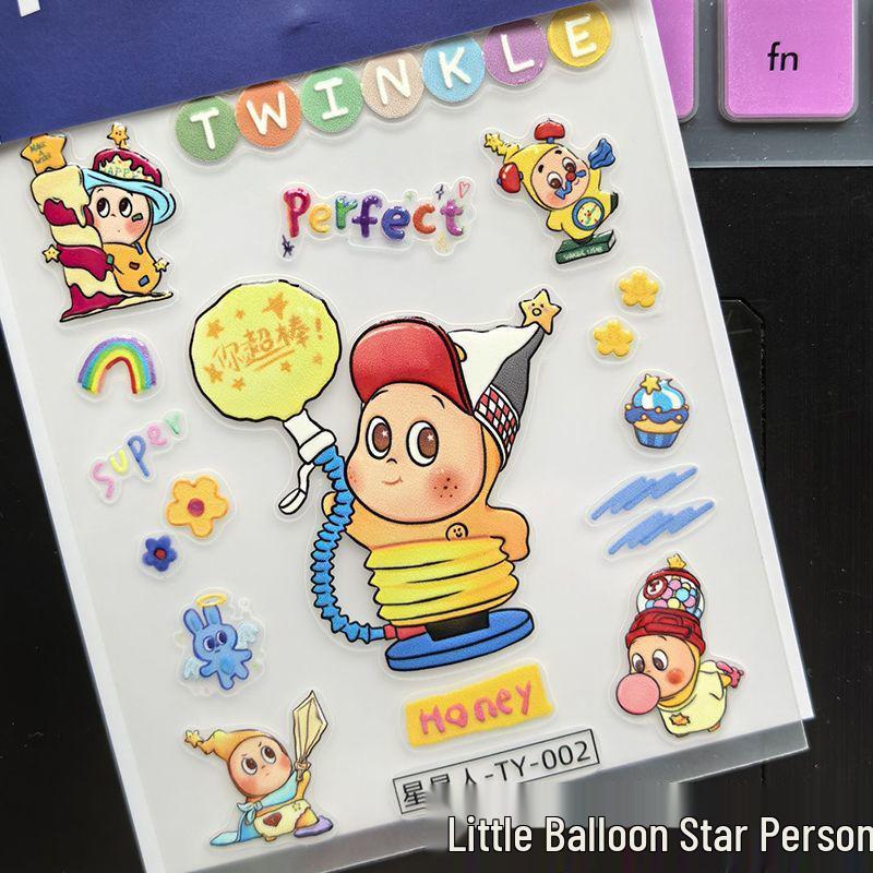 Trendy Cartoon Star Phone Case & Cute DIY Nail Stickers Set