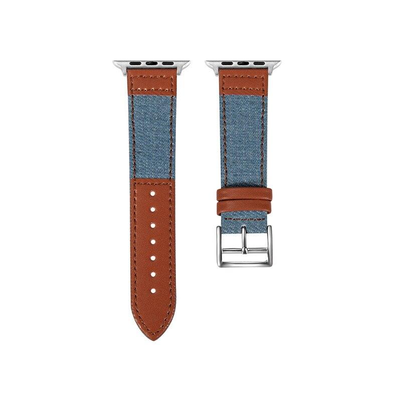 Strap for Apple Watch Band 49mm 45mm 44mm 40mm 41mm 42mm 38mm Denim Leather Wristband Bracelet for IWatch Ultra Series 8 7 6 5 4 3 SE