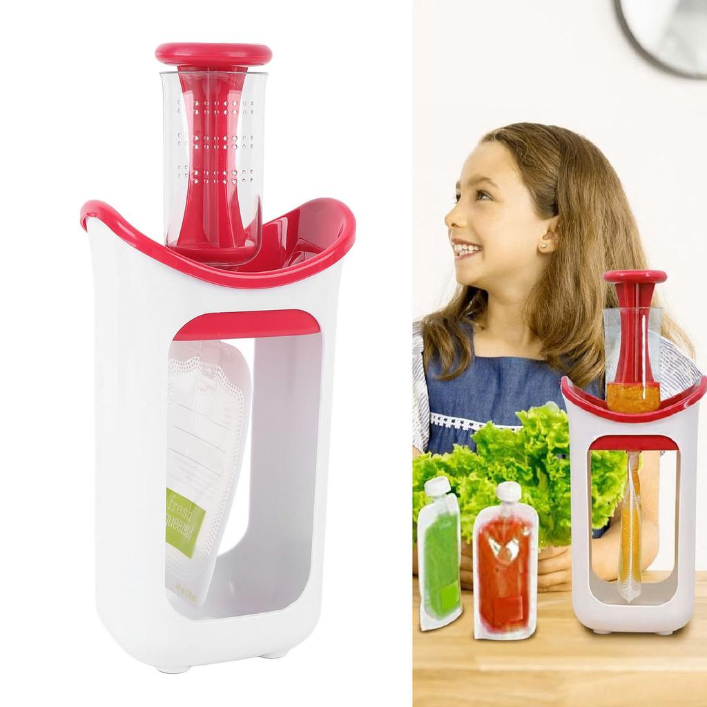 Squeeze Station for Homemade Toddler Food Pouch Filling Station for Puree Food Portable Puree Squeezer Tool with Subpackage Bags