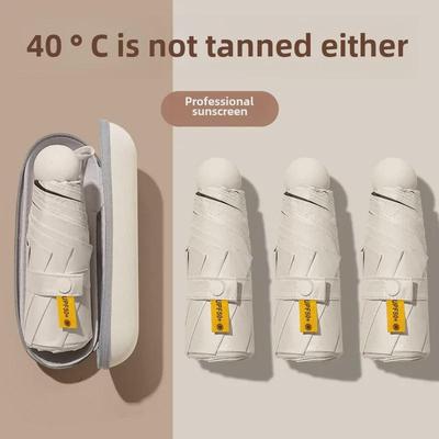 50% Faltbarer Damen-Doppelzweck-Mini-Taschenkapsel-Regenschirm - Hochwertiger Sonnenschutz