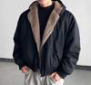 American High Street Hooded Cotton Jacket - Men's Winter Fur Collar Outerwear