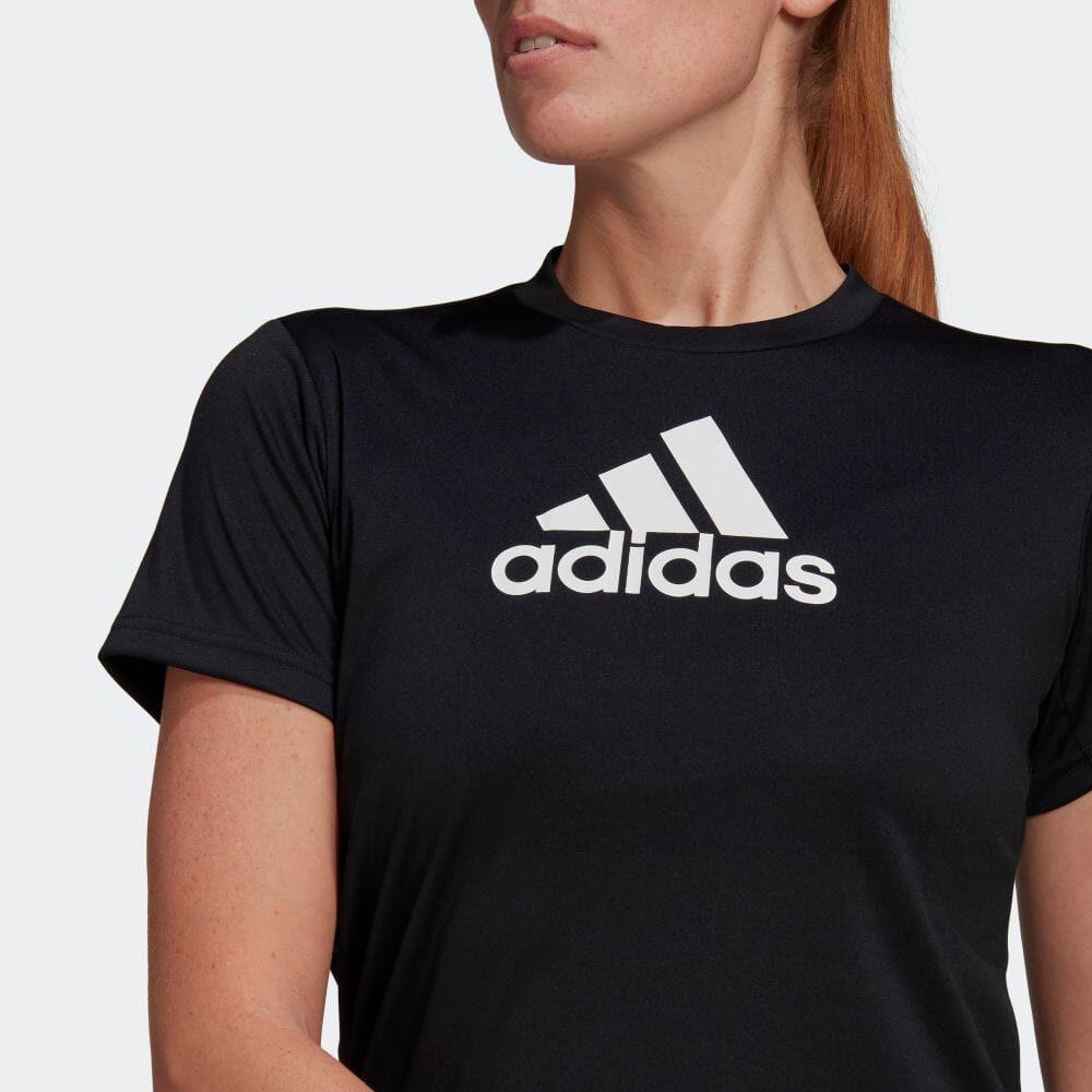 adidas T Shirts Women's Black Crew Neck Moderate Straight Fit GL3820